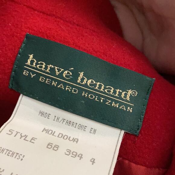 Red wool cashmere coat womens size 12 made in Moldova vintage - Picture 8 of 9